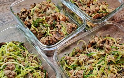 Zucchini Noodles with Pesto Turkey Meal Prep