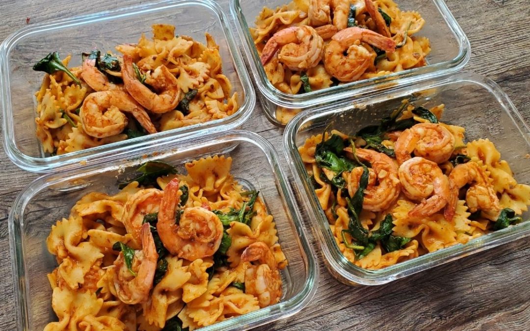 Healthy Shrimp Protein Pasta Meal Prep Bowl Recipe